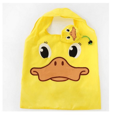 Hot Sale Lovely Colorful Duck Shape Polyester Folding Shopping Bag