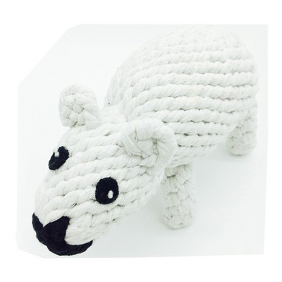 White Polar Bear Chew Rope Pet Toy Eco 