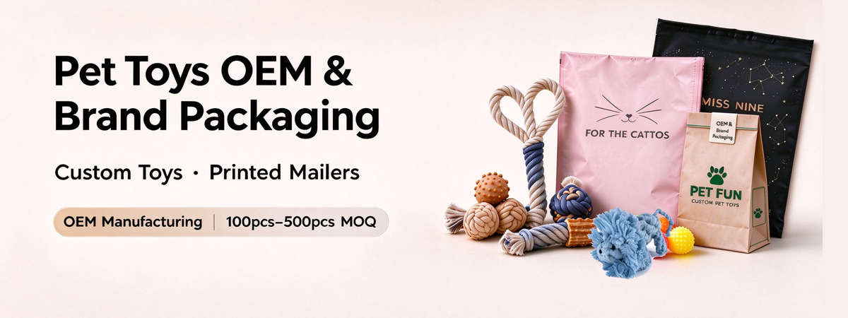 Pet Toy Mailer Bags OEM design Low MOQ 100pcs Pet Toy Mailer Bags OEM design Low MOQ 100pcs