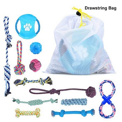 Durable Cotton Pet Toys Set In Drawstring Bag