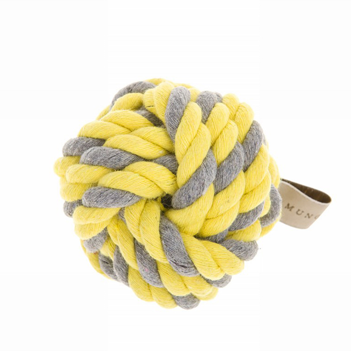 Yellow Mix Rope Color Ball Dog Toys Pet - Image 1