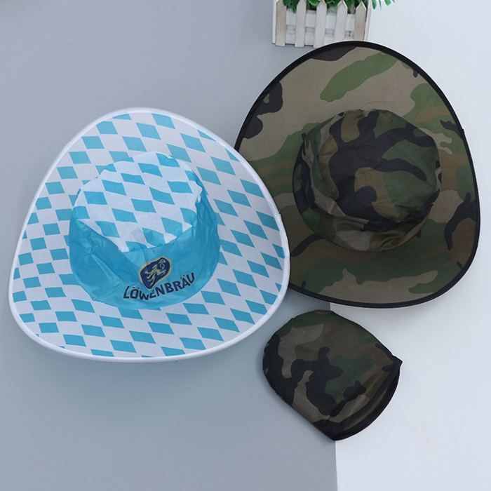 Cheap Travel Agency Cowboy Shape Foldable Nylon Hat 