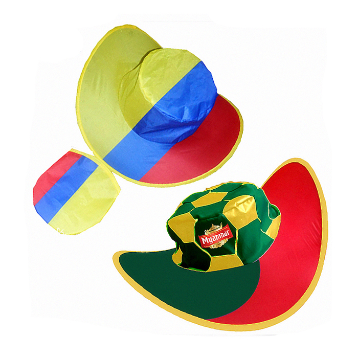 Wholesale Different Country Flag Color Polyester Foldable Cowboy Hat - Image 1