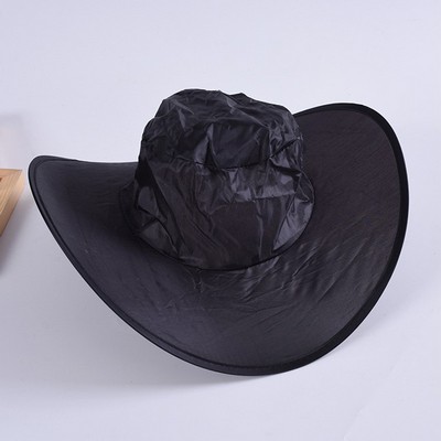 Custom Nylon Bulk Fishing Reversible Bucket Hat Black Cowboy Hat 