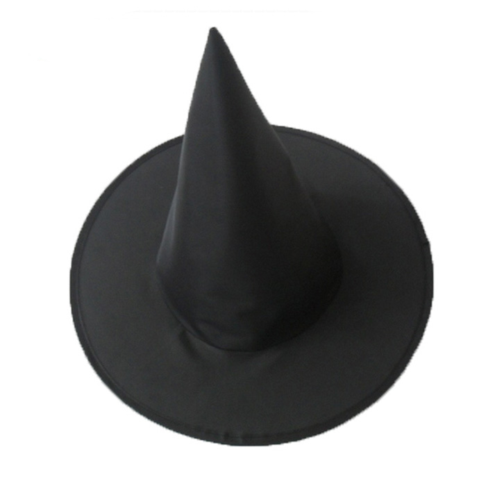 Black Cone Masquerade Costume Adult Halloween Party Witch Hats - Image 1
