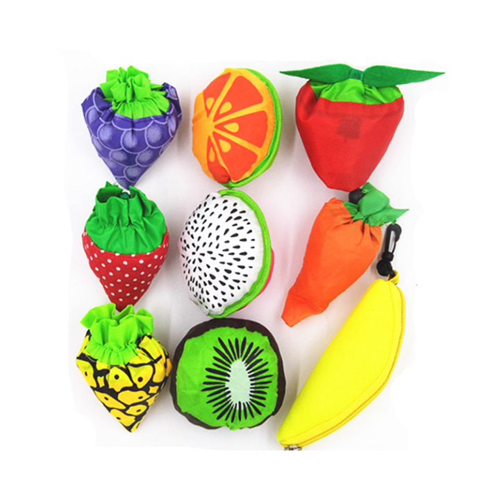Recycled Reusable Eco-friendly 190T 210D Fruit Polyester Foldable Shopping Bag for Promotion