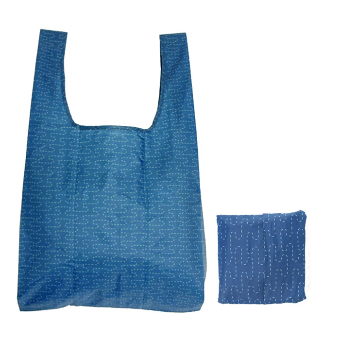 Easy Carry Small Light Foldable Pocket Tote Polyester Folding Shopping Reusable Bag - Image 1