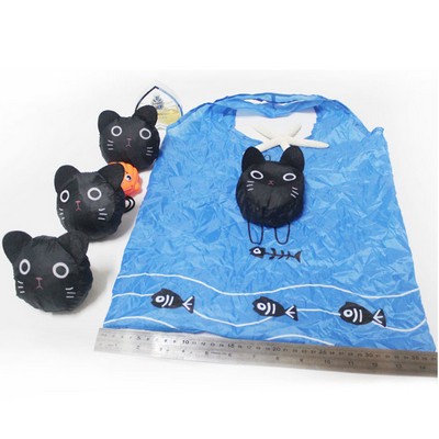 Hot Sale Lovely Colorful Kitty Cat Shape Polyester Folding Shopping Bag - Image 1