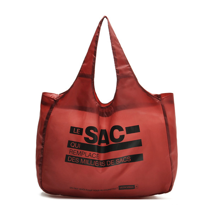 Customized Bulk Reusable Grocery Waterproof Polyester shopping Folding Ripstop Nylon Bag - Image 1