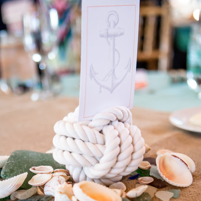 Nautical Wedding Napkin Rings Monkey Fist Set - Image 1