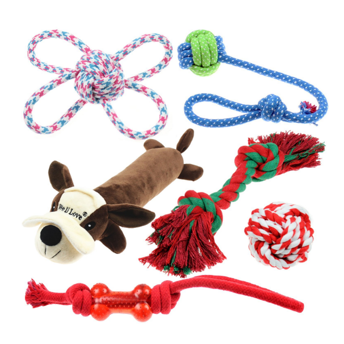 Amazon Hot Selling Pack Pet Toy Set Durable Dog Rope Chew Toy Pet Toys - Image 1