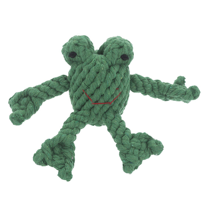 Pet Chew Teeth Cleaning Toy Eco Cotton Rope Pet Toy Frog Dog Toy - Image 1