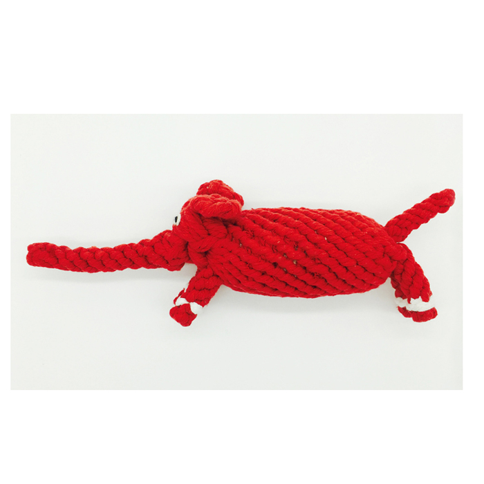 Pet Chew Teeth Cleaning Toy Eco Cotton Rope Pet Toy Red Elephant Dog Toy - Image 1