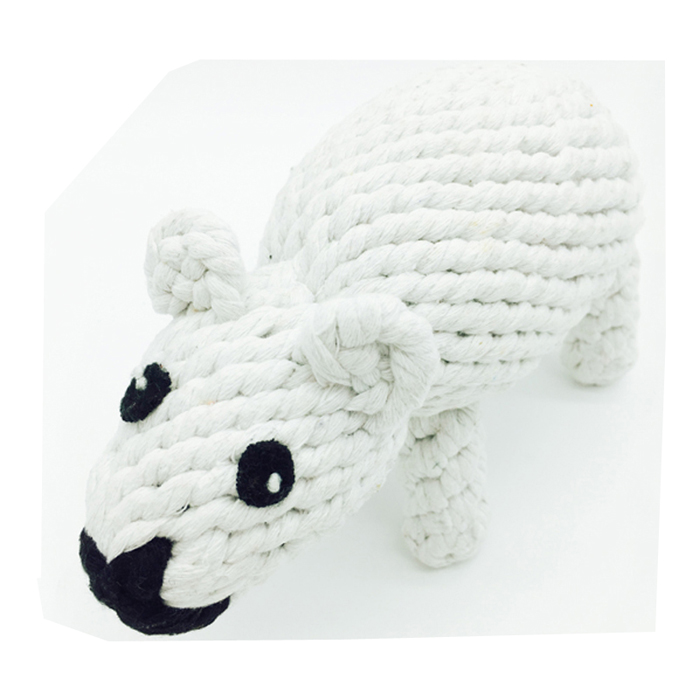 White Polar Bear Chew Rope Pet Toy Eco - Image 1