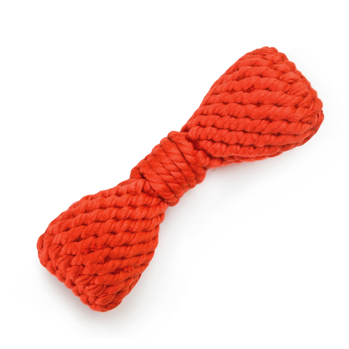Red Bow Tie Dog Chew Rope Toy - Image 1