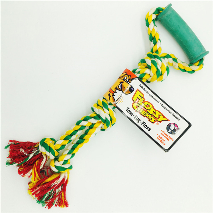 Pet Dog Toy Double Knot Cotton Rope Braided Bone Shape Puppy Chew Toy Cleaning Tooth pet toy sets - 副本Hand Made Cotton Rope Dog Toy Durable Cotton Rope Toy Dog Rope Biting Resistant Toy - Image 1