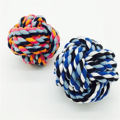 3-Strand Cotton Knotted Cotton Rope Dog Chew Monkey Fist Dog Toy Monkeyfist Knot