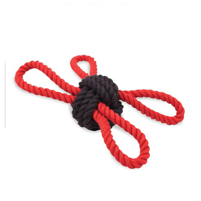 Puppy Dog Pet Rope Toys For Small to Medium Dogs Monkey Fist Ball with Rope Ends - Image 1